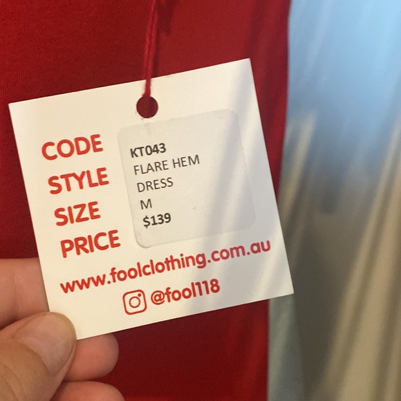 Melbourne brand Prahran Fool Clothing Red dress medium 💙💚💛🧡❤️💜🤍HOST PICK✨✨ - Picture 7 of 7